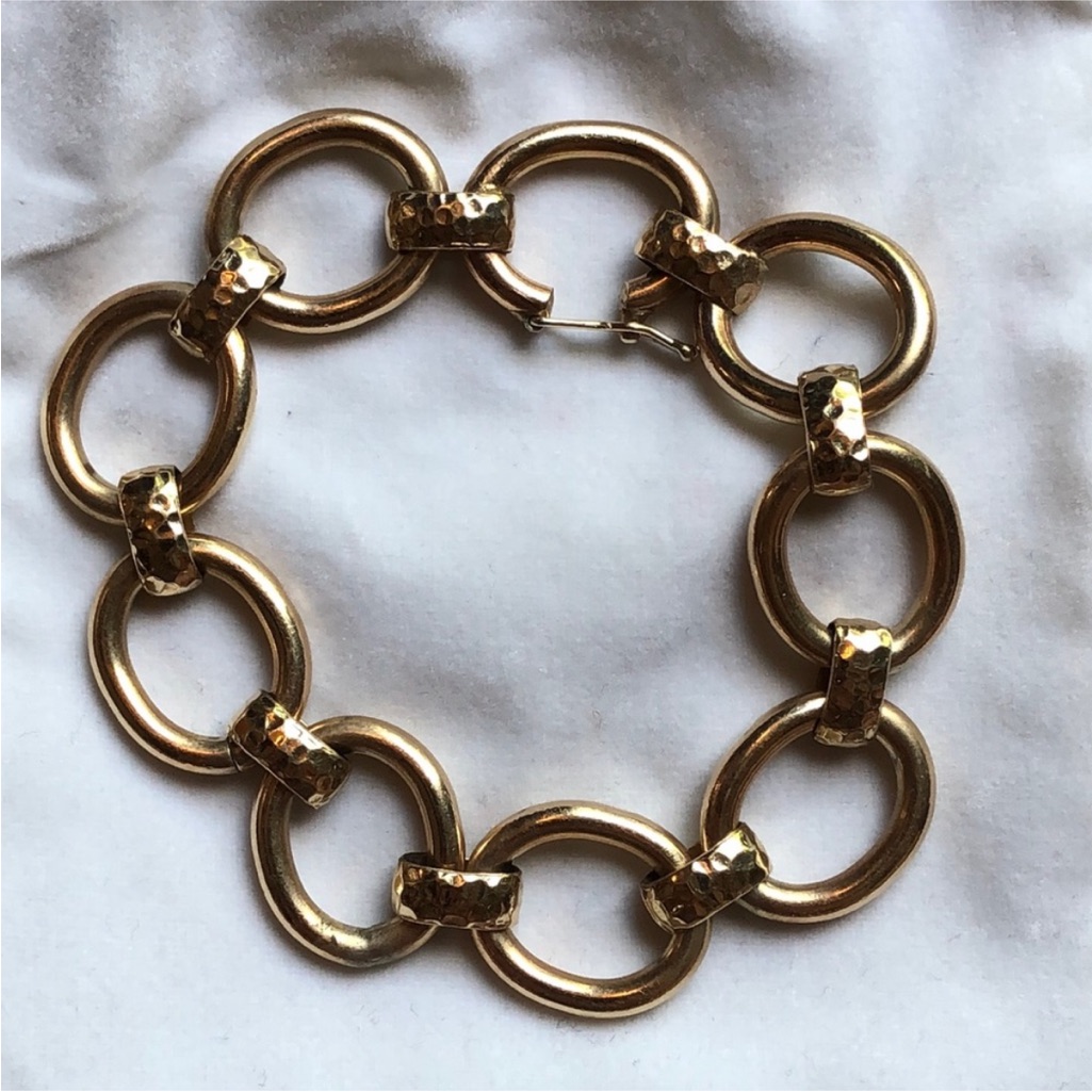 Gold Tone Yellow Gold Tone Link Bracelet